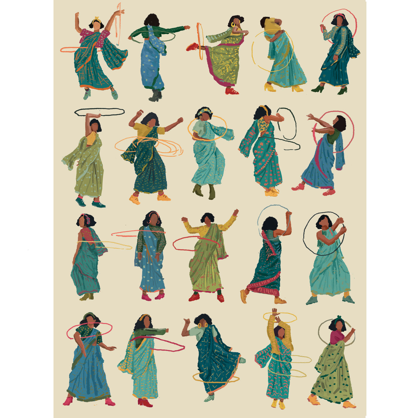 Hula in a Sari (Colour 4)
