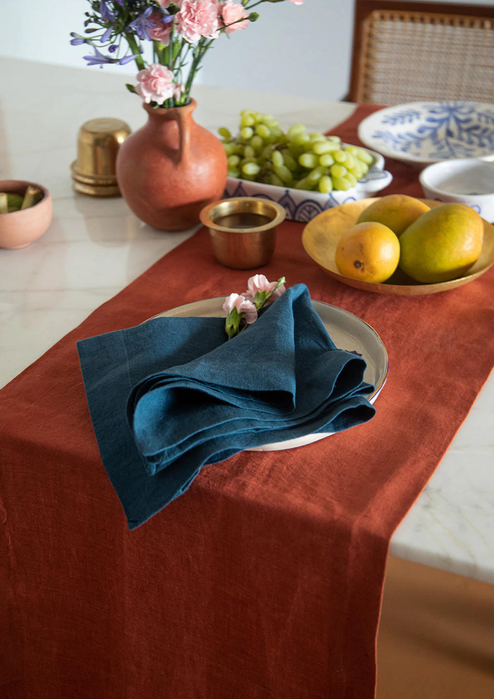 Indigo Linen Table Napkin Home Saphed Home