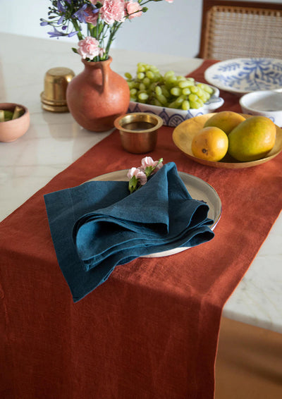 Indigo Linen Table Napkin Home Saphed Home