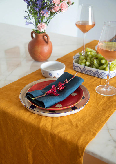 Indigo Linen Table Napkin Home Saphed Home