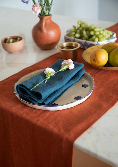 Indigo Linen Table Napkin Home Saphed Home