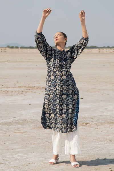 Indigo Orchid Kurta Set Fashion Marche
