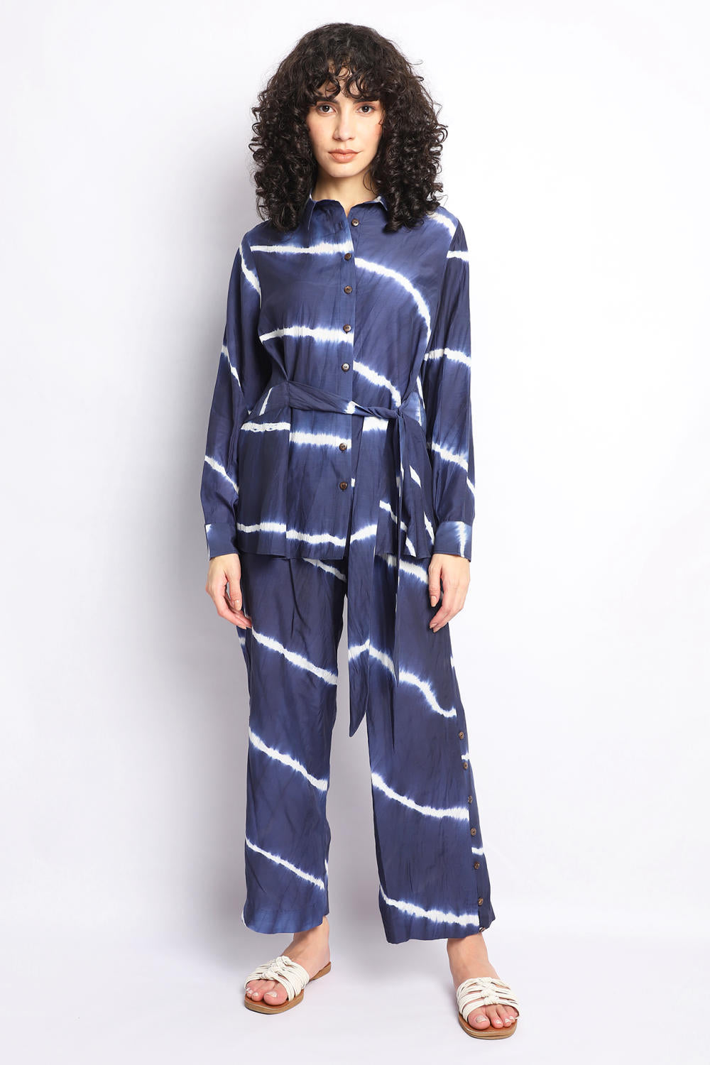 INK BLUE HAND DONE SHIBORI CO-ORD SET Fashion The Pot Plant