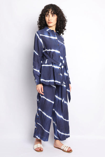INK BLUE HAND DONE SHIBORI CO-ORD SET Fashion The Pot Plant