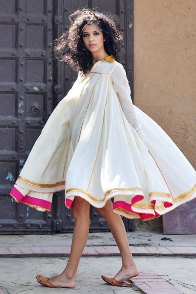 IVORY AND GOLD KALI DRESS Fashion Khara Kapas