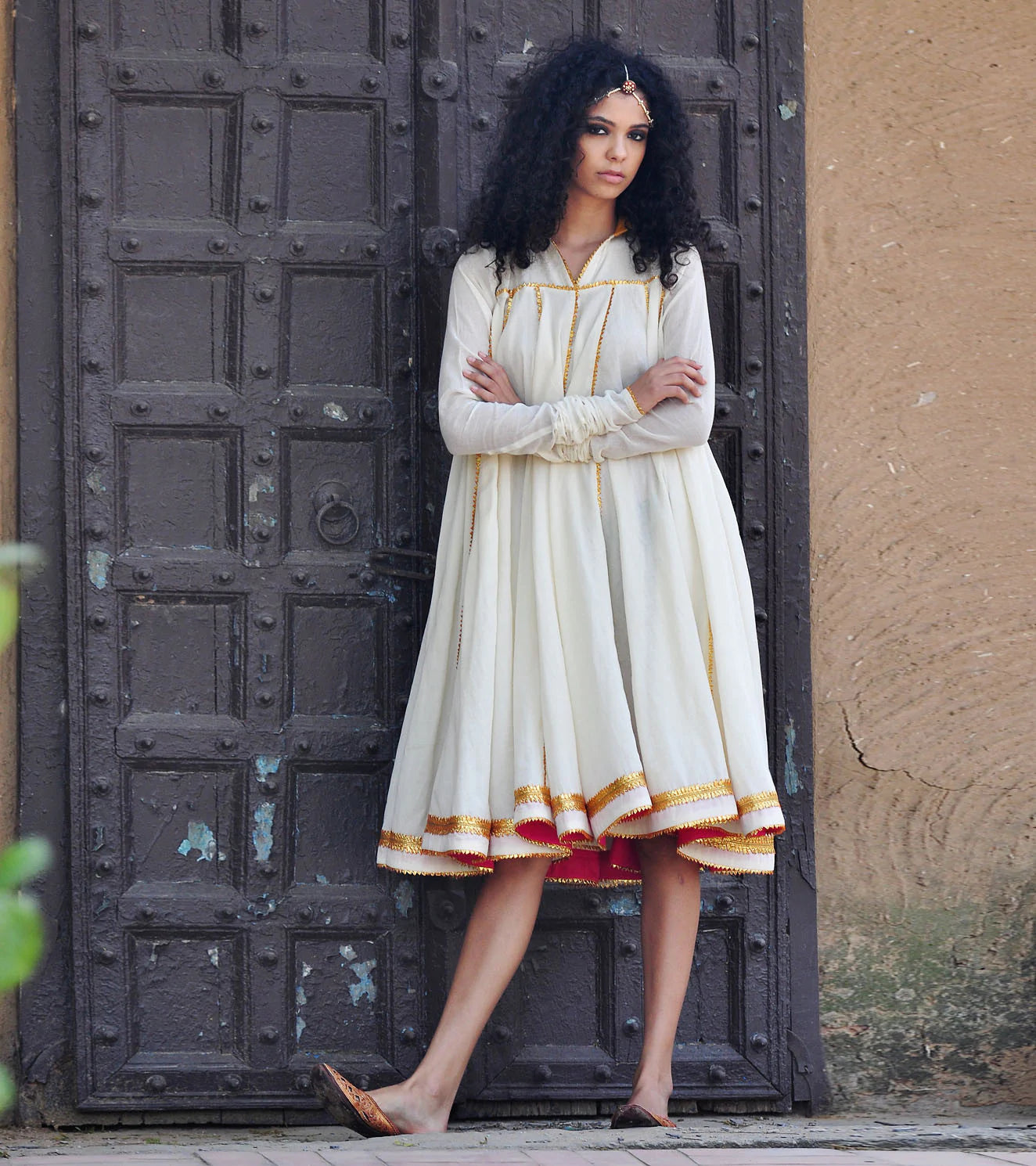 IVORY AND GOLD KALI DRESS Fashion Khara Kapas
