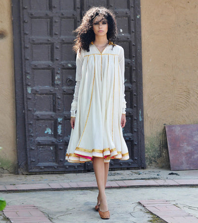 IVORY AND GOLD KALI DRESS Fashion Khara Kapas