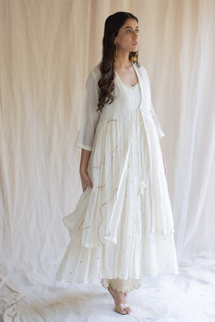 Ivory Nasim Jama and Shameez Fashion Nirjara