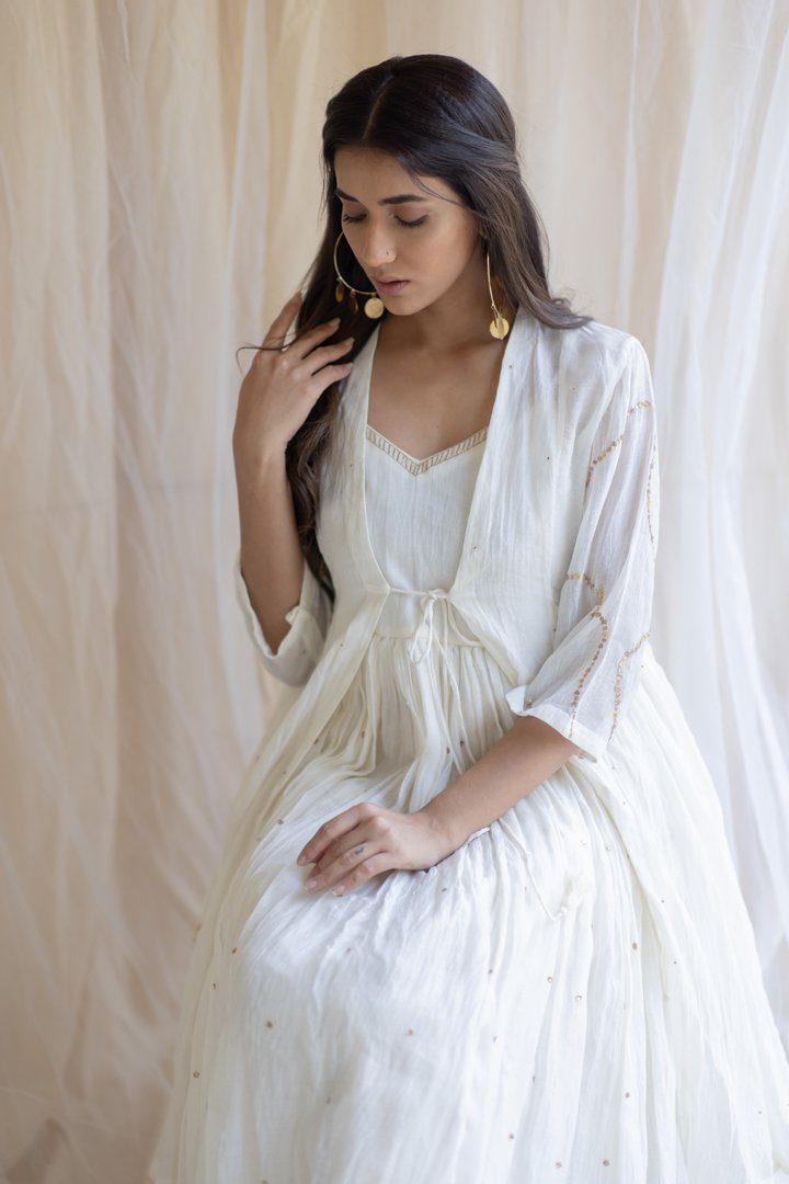 Ivory Nasim Jama and Shameez Fashion Nirjara