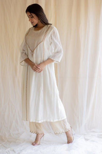 Ivory White Maheem Kurta Set Fashion Nirjara