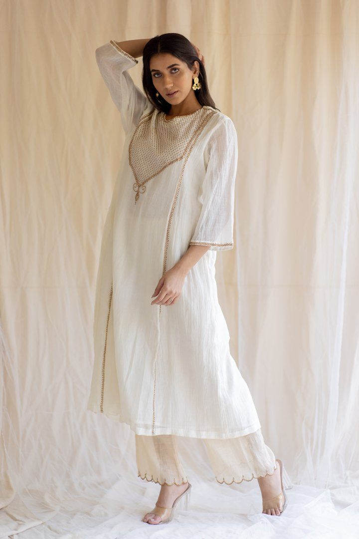 Ivory White Maheem Kurta Set Fashion Nirjara