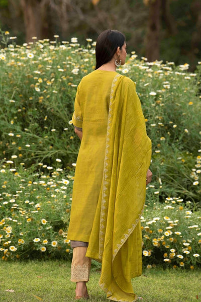Kaamini Mehendi Green Kurta Set Fashion Priti Prashant 