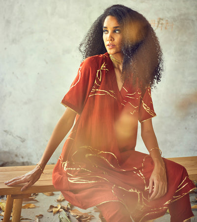 Kesari kurta set Fashion Khara Kapas