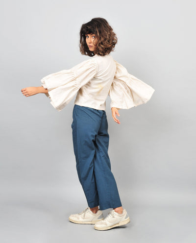 KHADI BLOUSE UMBERELLA WHITE Fashion Rias 