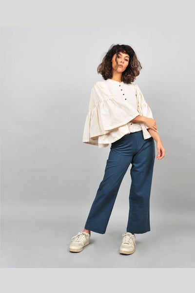 KHADI BLOUSE UMBERELLA WHITE Fashion Rias 