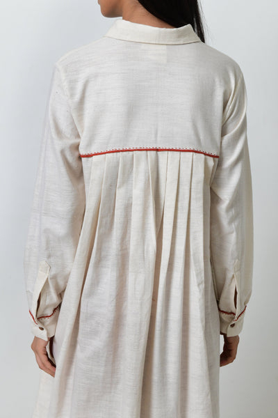 KORA KHADI BACK PLEATED DRESS Fashion Rias