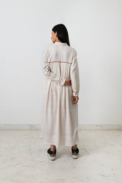 KORA KHADI BACK PLEATED DRESS Fashion Rias