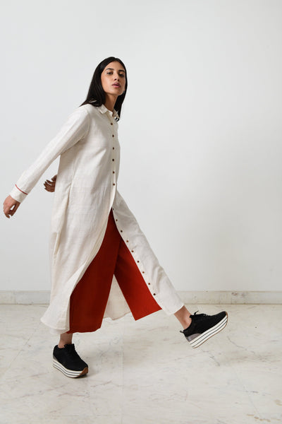 KORA KHADI BACK PLEATED DRESS Fashion Rias