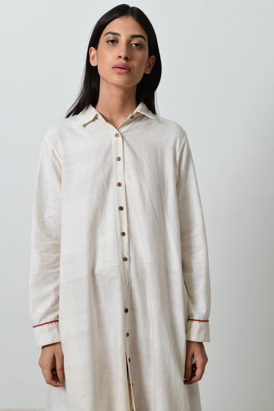KORA KHADI BACK PLEATED DRESS Fashion Rias