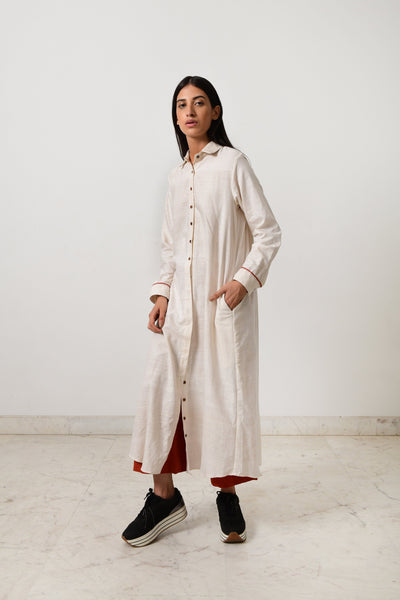 KORA KHADI BACK PLEATED DRESS Fashion Rias