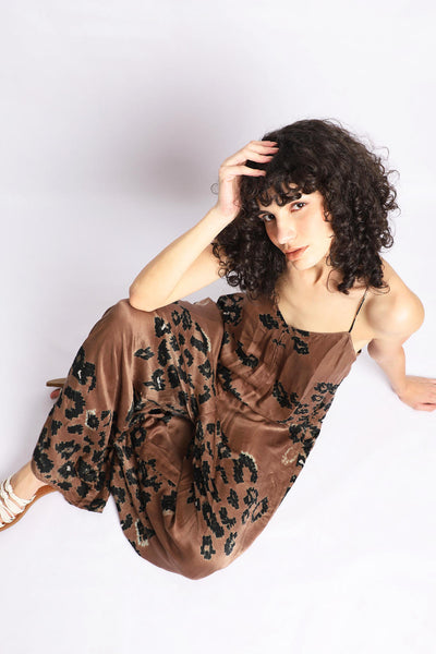 LEOPARD SHIBORI SILK JUMPSUIT Fashion The Pot Plant