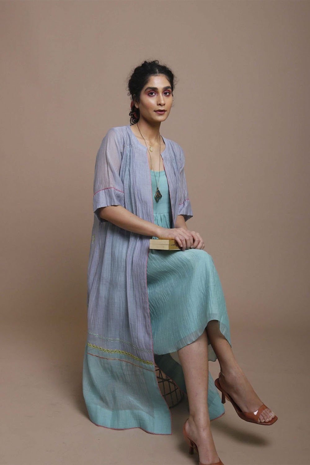 Life in Pink back embroidered jacket dress Fashion Rajiramniq