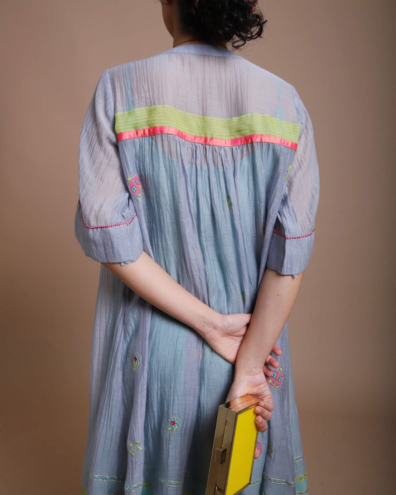 Life in Pink back embroidered jacket dress Fashion Rajiramniq