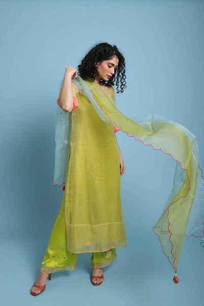Life in Pink Organza Kurta set Fashion Rajiramniq