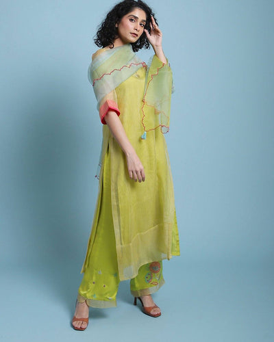 Life in Pink Organza Kurta set Fashion Rajiramniq