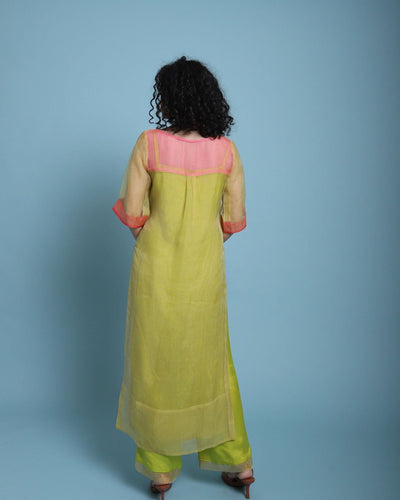 Life in Pink Organza Kurta set Fashion Rajiramniq