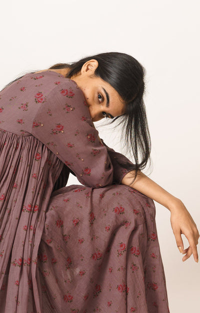 Light Wine Cotton Aayat Top with Silk Pant Set Fashion DOT
