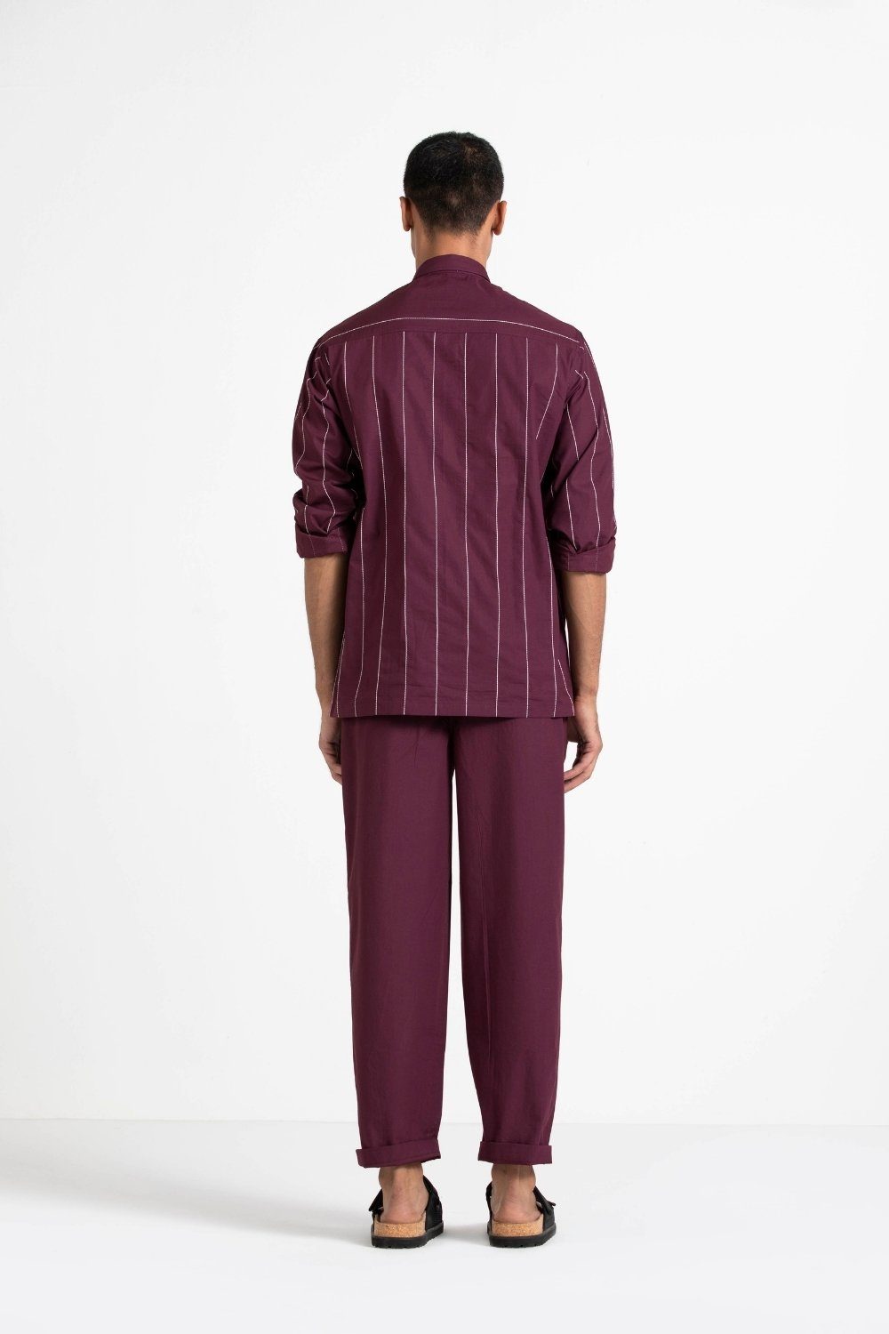 Linear Embroidered Shirt Co-ord Men THREE 