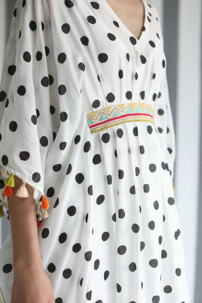 LOVE TO DOT BACK BOW TIE KAFTAN SET Fashion Rajiramniq