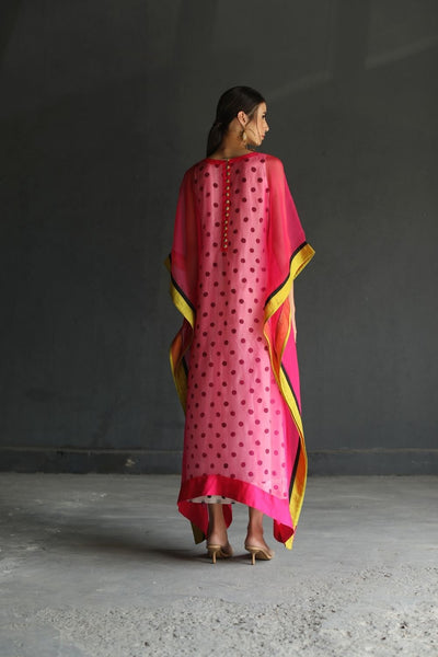 LOVE TO DOT HOT PINK FLOWER ORGANZA KAFTAN Fashion Rajiramniq