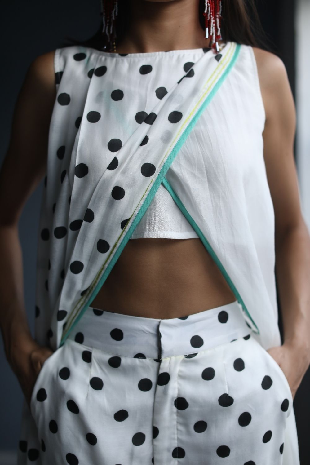 LOVE TO DOT OVERLAP KURTA SET Fashion Rajiramniq