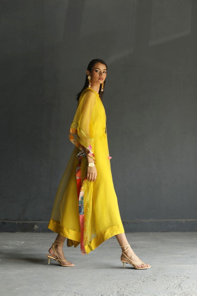 LOVE TO DOT YELLOW ORGANZA KAFTAN Fashion Rajiramniq