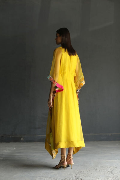 LOVE TO DOT YELLOW ORGANZA KAFTAN Fashion Rajiramniq