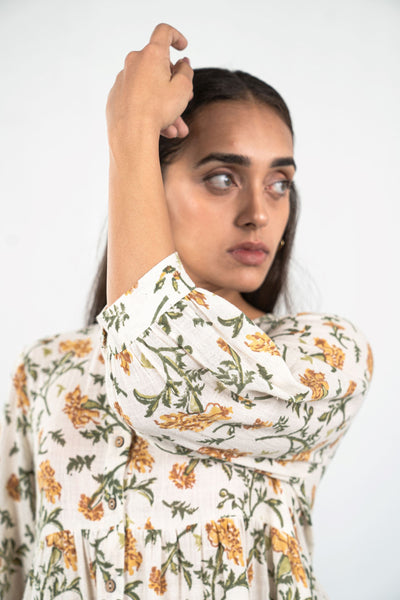 Marigold Bloom handwoven organic cotton dress Fashion SUI 