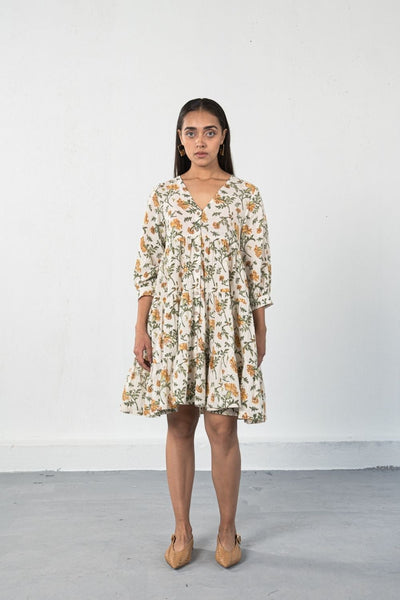 Marigold Bloom handwoven organic cotton dress Fashion SUI 