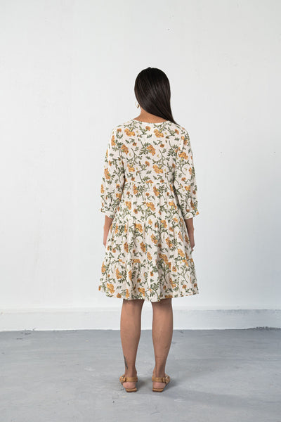 Marigold Bloom handwoven organic cotton dress Fashion SUI 