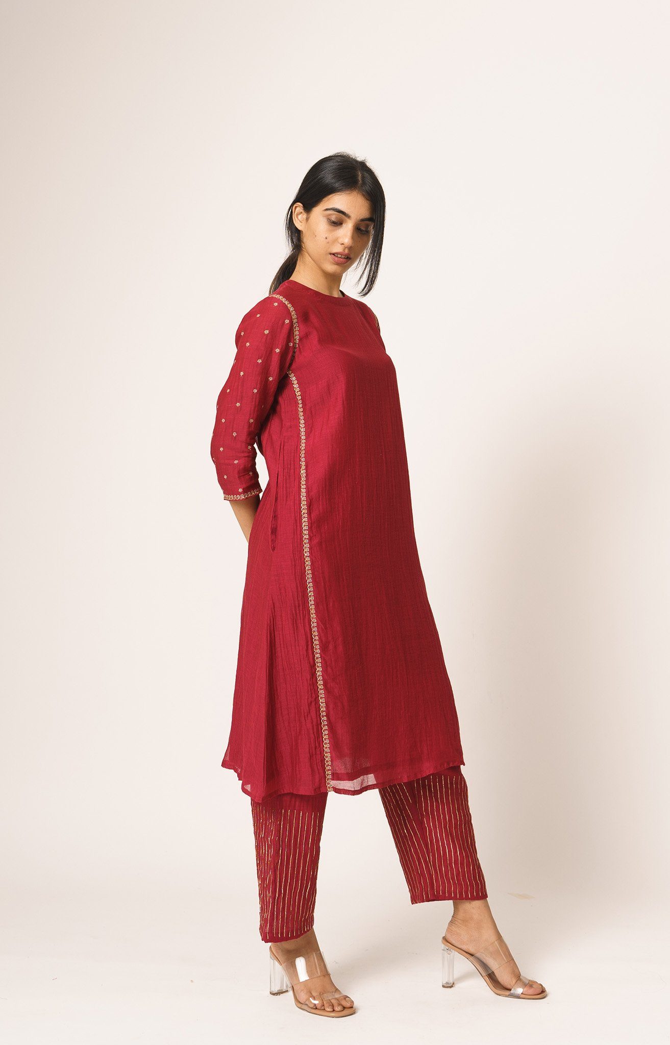 Maroon Aayat Kurta and Pant set Fashion DOT