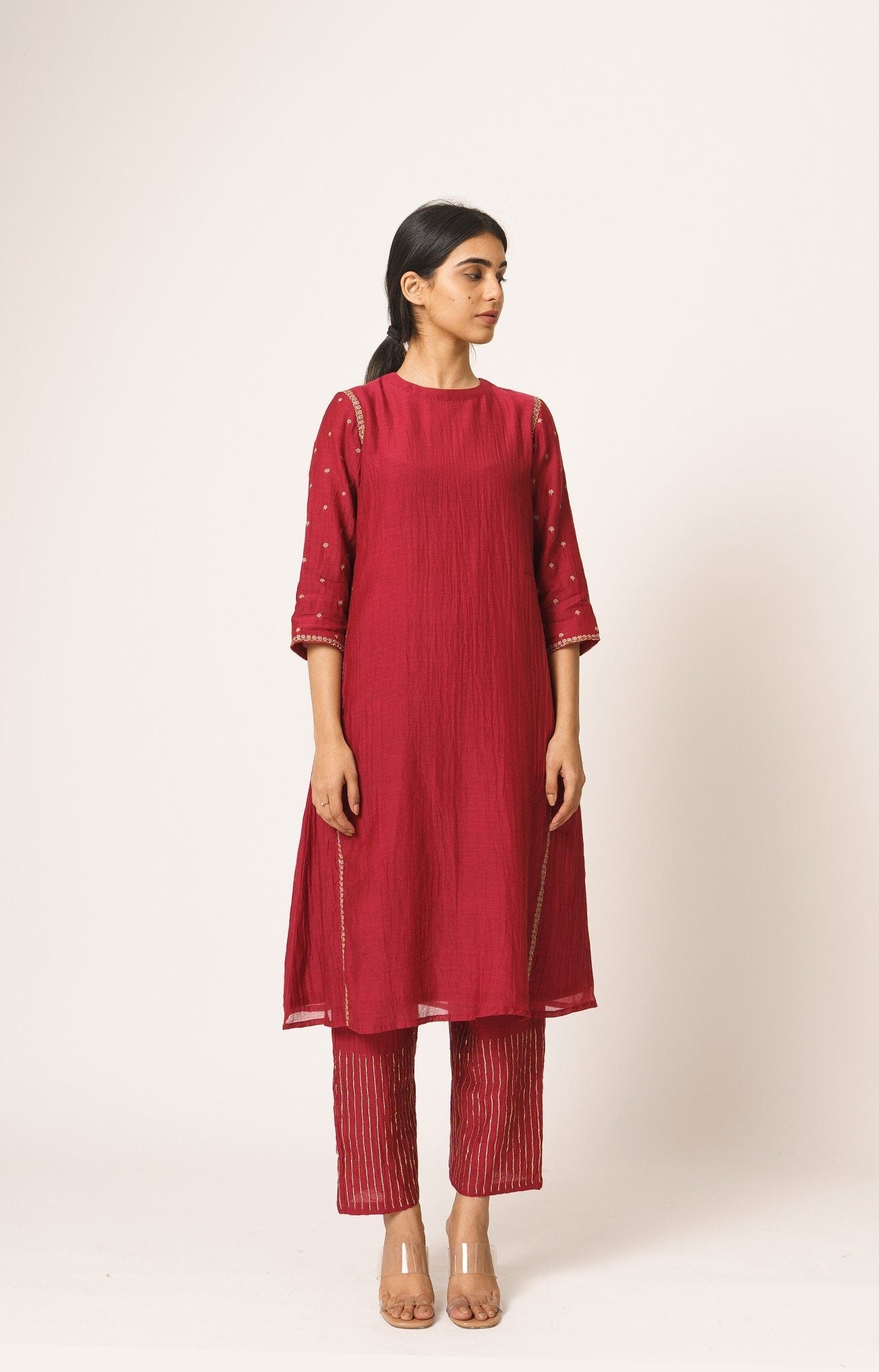 Maroon Aayat Kurta and Pant set Fashion DOT