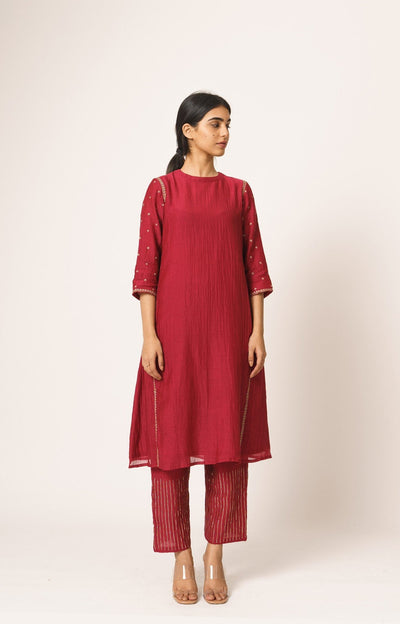 Maroon Aayat Kurta and Pant set Fashion DOT