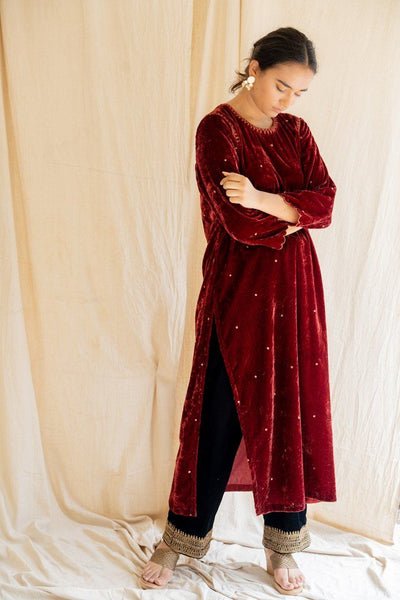 Maroon Imaam Kurta Fashion Nirjara