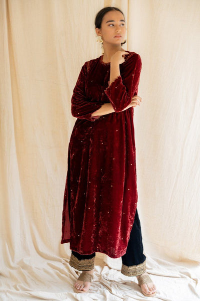Maroon Imaam Kurta Fashion Nirjara