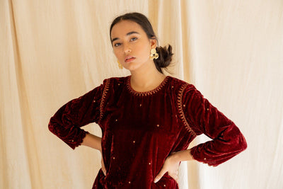 Maroon Imaam Kurta Fashion Nirjara
