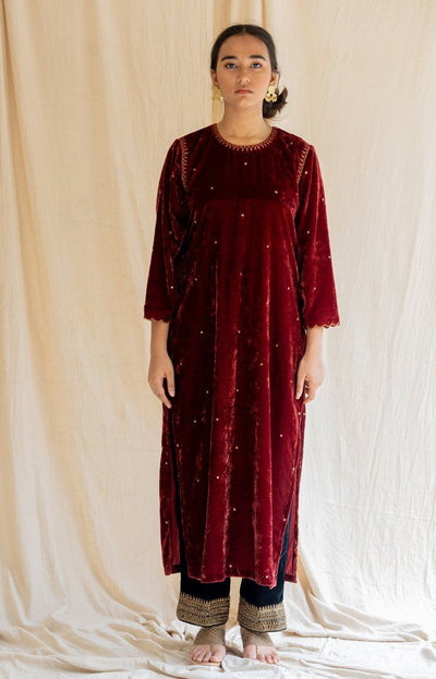 Maroon Imaam Kurta Fashion Nirjara
