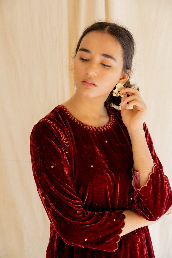 Maroon Imaam Kurta Fashion Nirjara