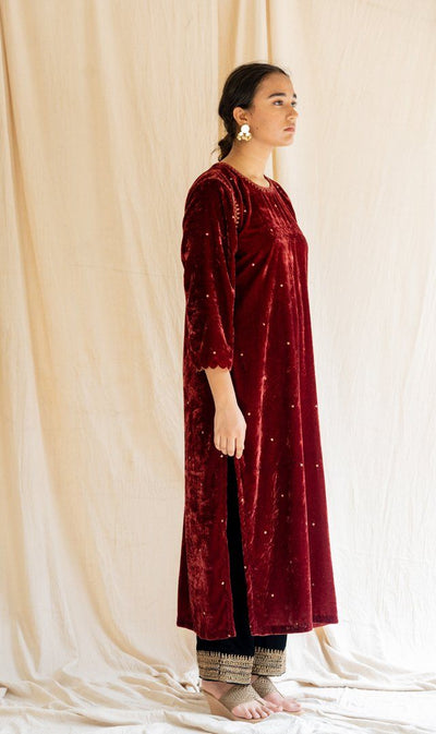 Maroon Imaam Kurta Fashion Nirjara