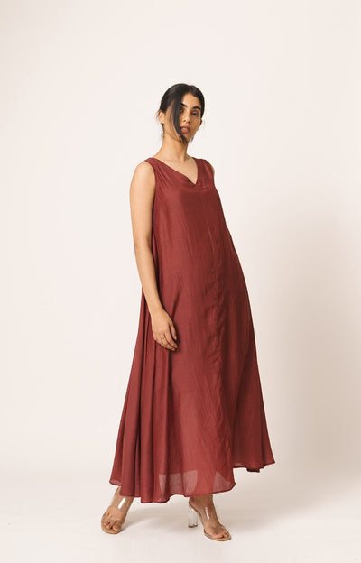 Maroon - Quarter Circle Dress Fashion DOT